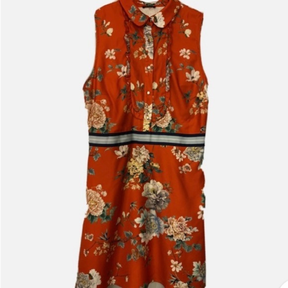 River Island NWT Size UK 16 Floral Red Sleeveless Dress!!! - Picture 11 of 11